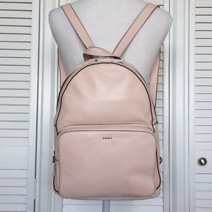 DKNY Quartz Pink Leather Plain Lamb Bari Backpack
